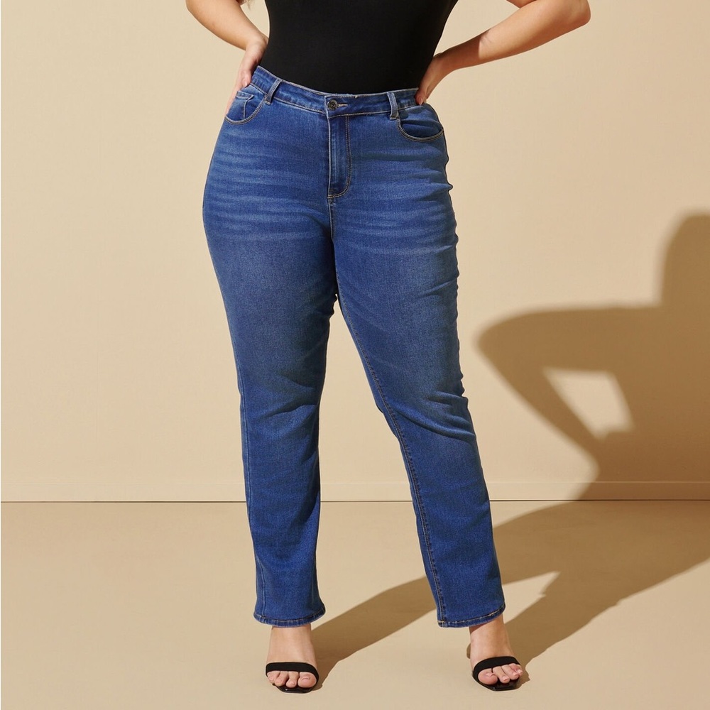 Legendary by Ashley Stewart Women Bootcut Jeans, Size-18,Color-Medium Blue